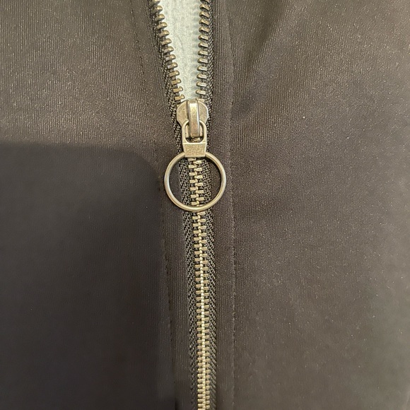 EXPRESS One Eleven Black Track Jacket with Rainbow Arm Accents ~ Medium - Picture 2 of 7